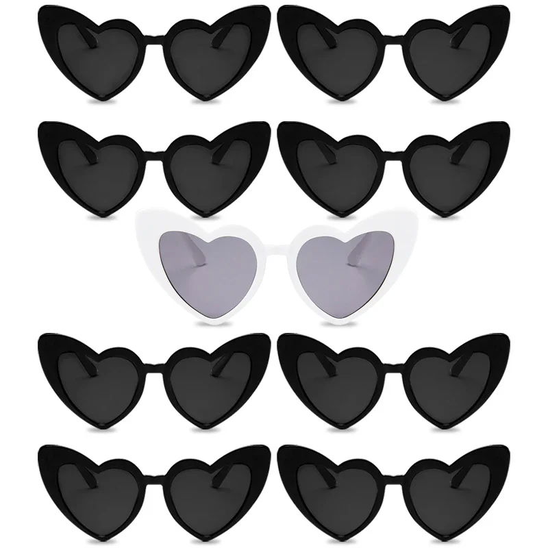 Wedding Decoration Supply - Pesta lajang kacamata hitam berbentuk hati